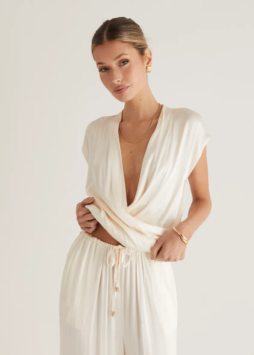 Charlie Top - Cream sold by Gingham & Heels