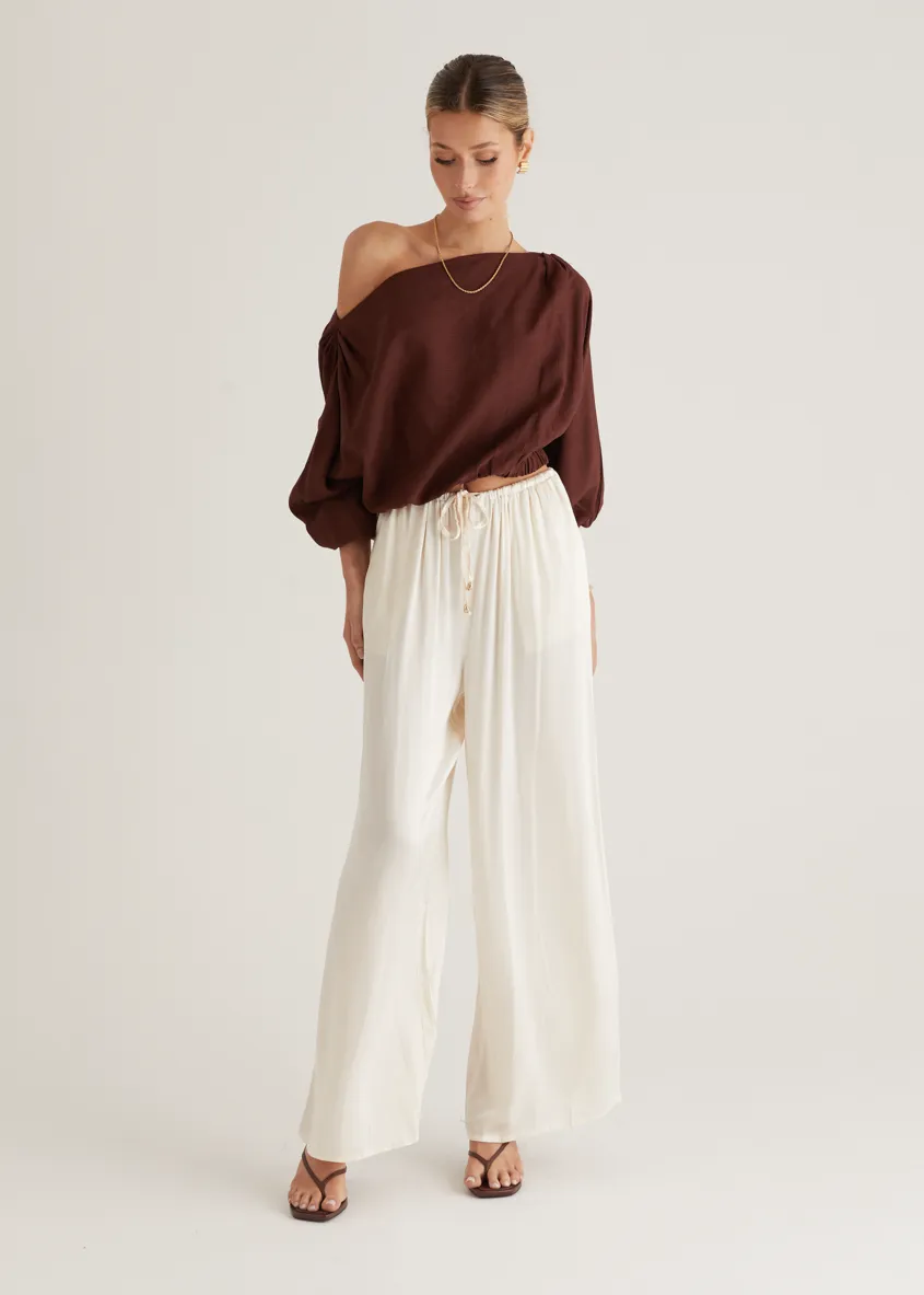 Marlowe Drop Shoulder Top - Chocolate sold by Gingham & Heels product image thumbnail 5