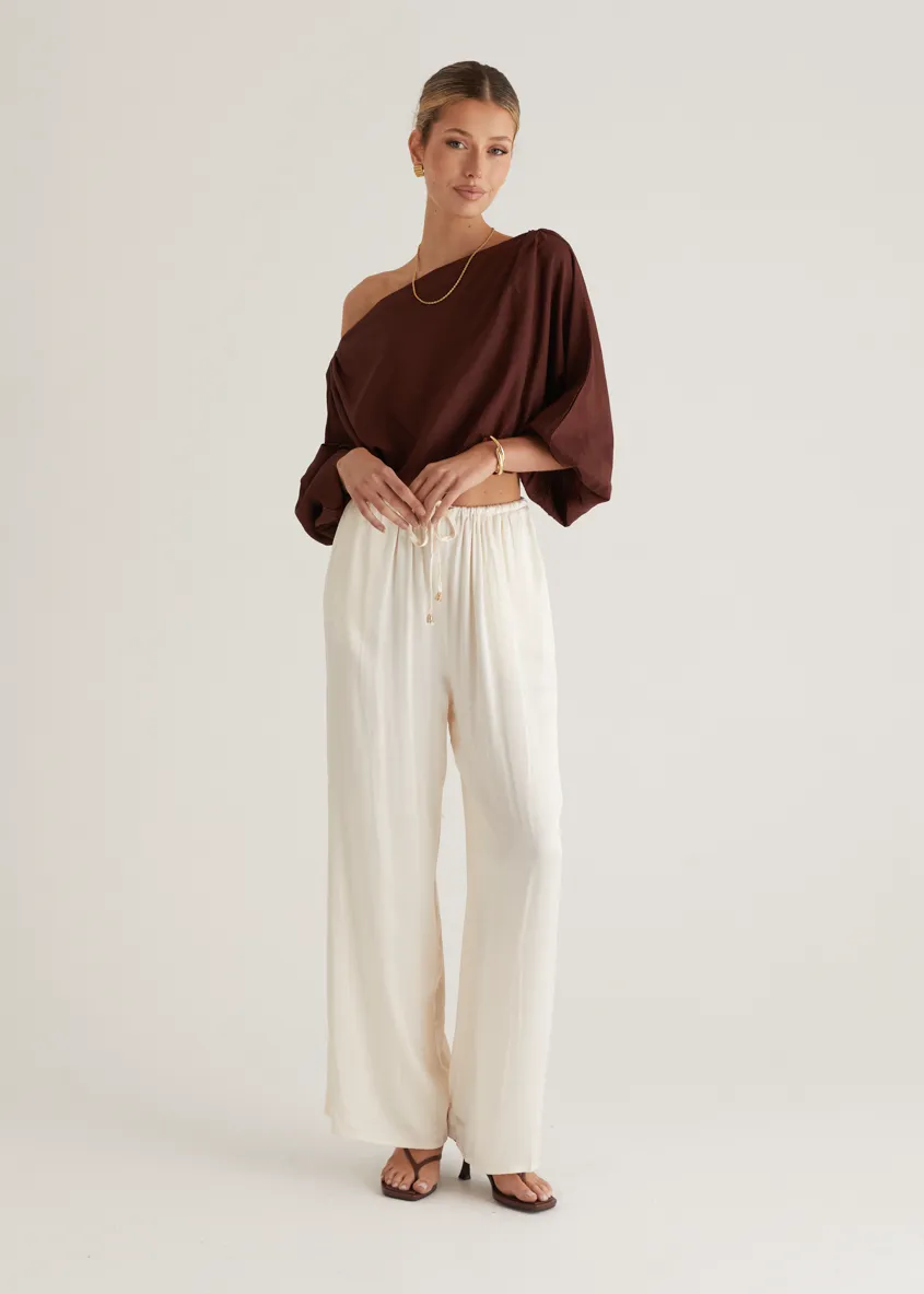 Marlowe Drop Shoulder Top - Chocolate sold by Gingham & Heels product image thumbnail 2