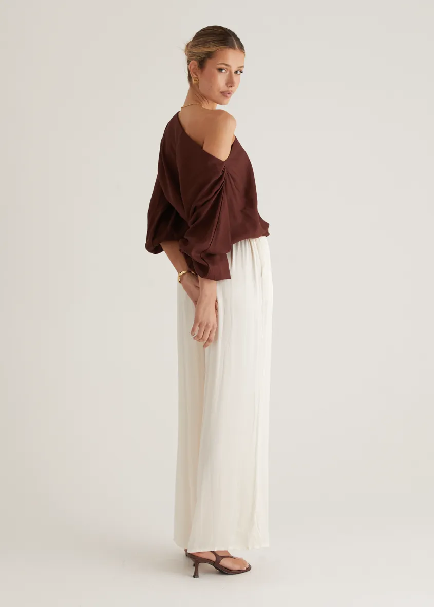 Marlowe Drop Shoulder Top - Chocolate sold by Gingham & Heels product image thumbnail 3