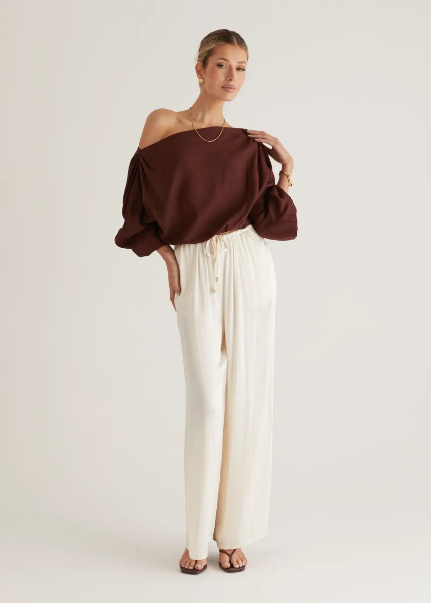 Marlowe Drop Shoulder Top - Chocolate sold by Gingham & Heels product image thumbnail 4