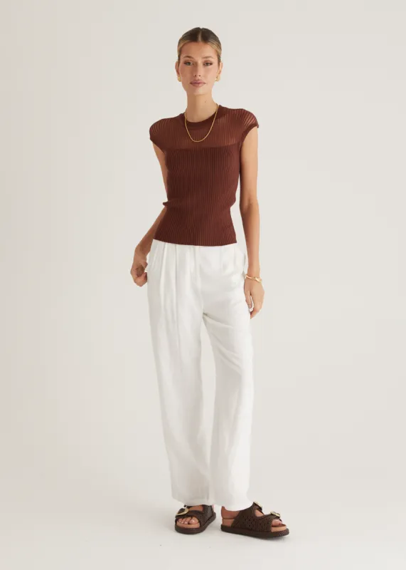 Tannery Knit Top - Chocolate sold by Gingham & Heels