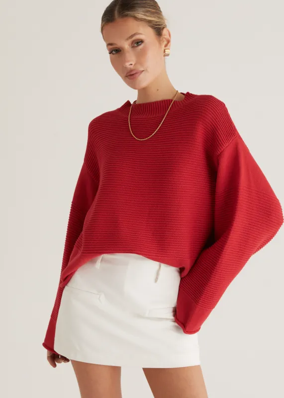 Marsielle Sweater - Red sold by Gingham & Heels