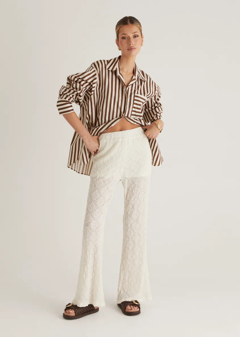 Lola Shirt - Choc Stripe sold by Gingham & Heels product image thumbnail 4