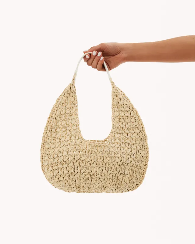Jasmine Shoulder Bag - Natural Raffia sold by Gingham & Heels