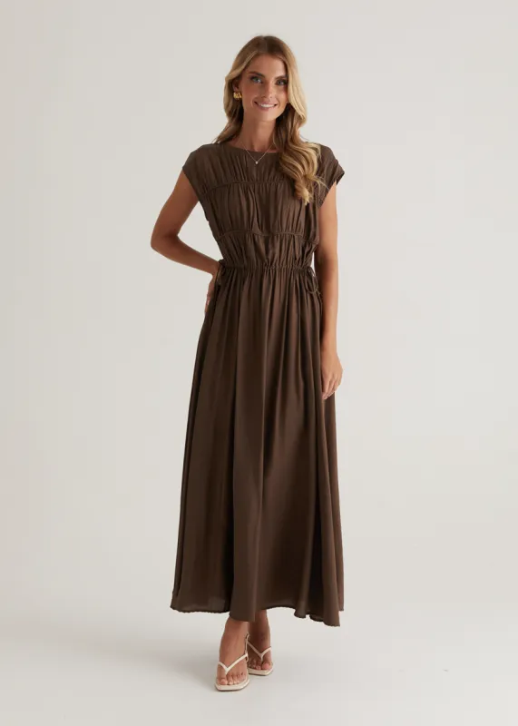 Ronnie Maxi Dress - Chocolate sold by Gingham & Heels