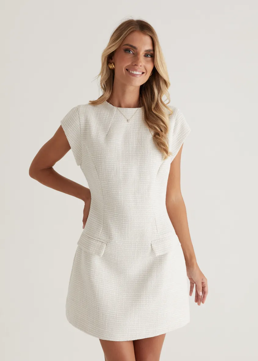 Athena Dress - Off White sold by Gingham & Heels