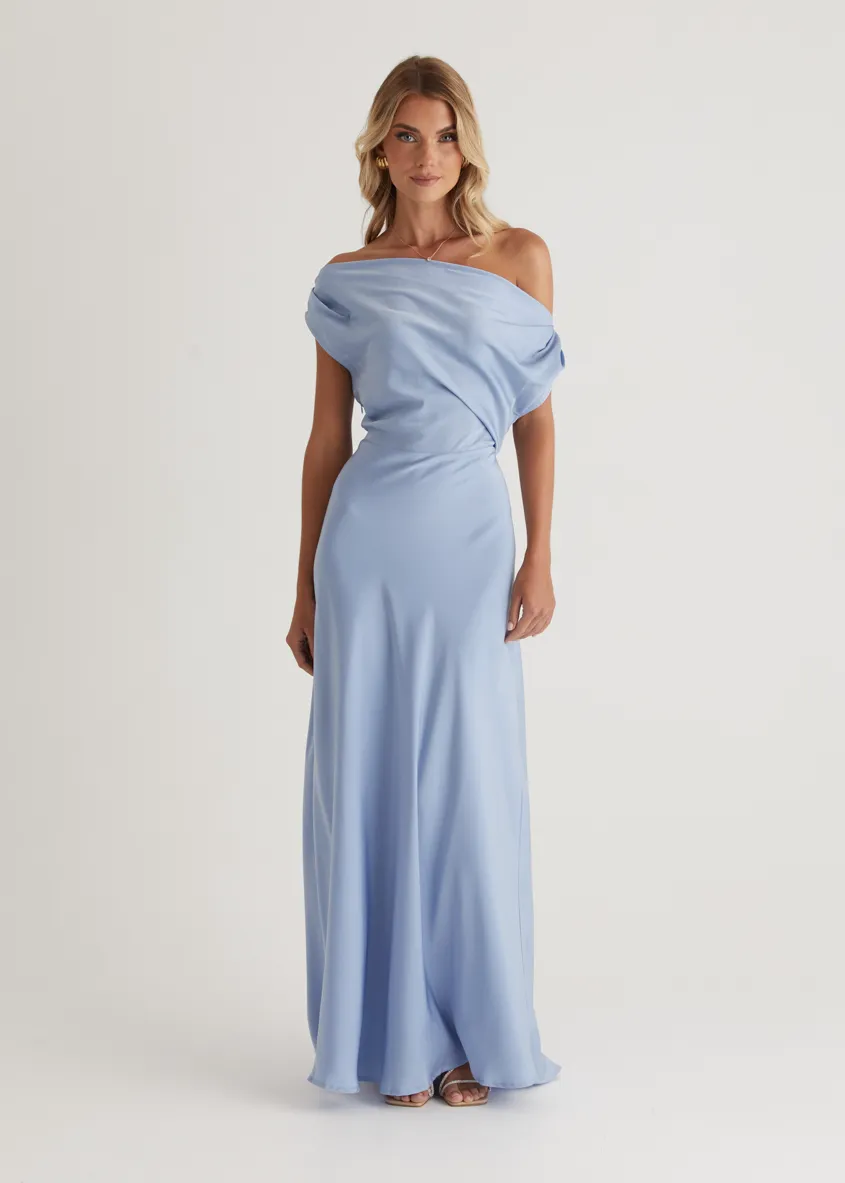 Rae Off Shoulder Maxi Dress - Sky Blue sold by Gingham & Heels product image thumbnail 3