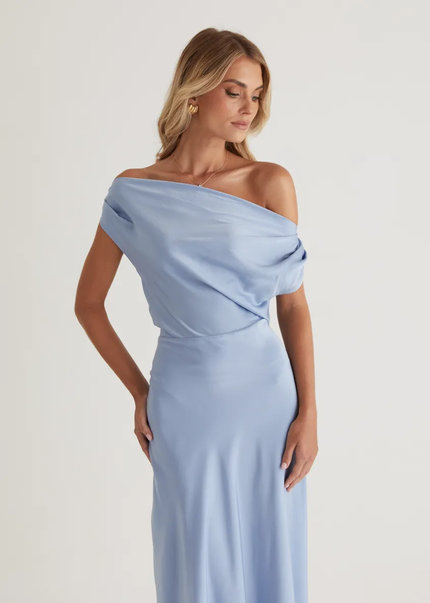 Rae Off Shoulder Maxi Dress - Sky Blue sold by Gingham & Heels product image thumbnail 2
