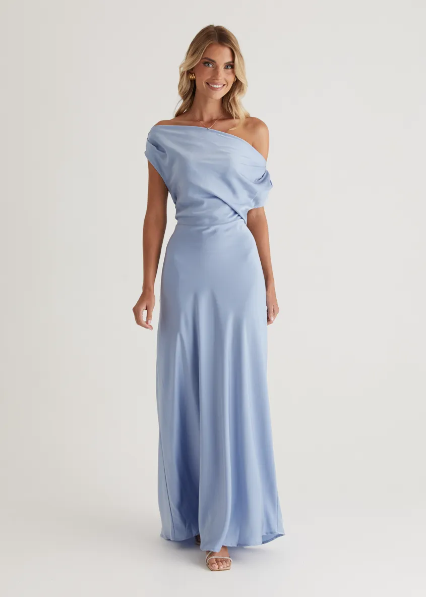 Rae Off Shoulder Maxi Dress - Sky Blue sold by Gingham & Heels product image thumbnail 5