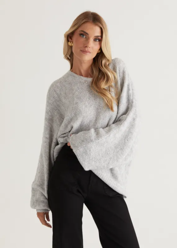 Astrid Sweater - Grey sold by Gingham & Heels