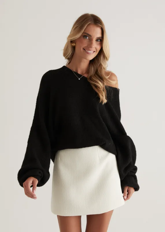 Astrid Sweater - Black sold by Gingham & Heels