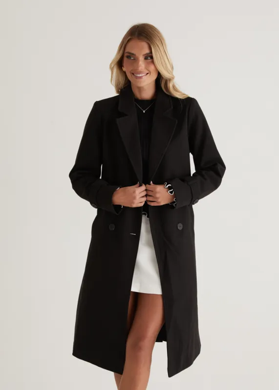 Matilda Coat - Black sold by Gingham & Heels