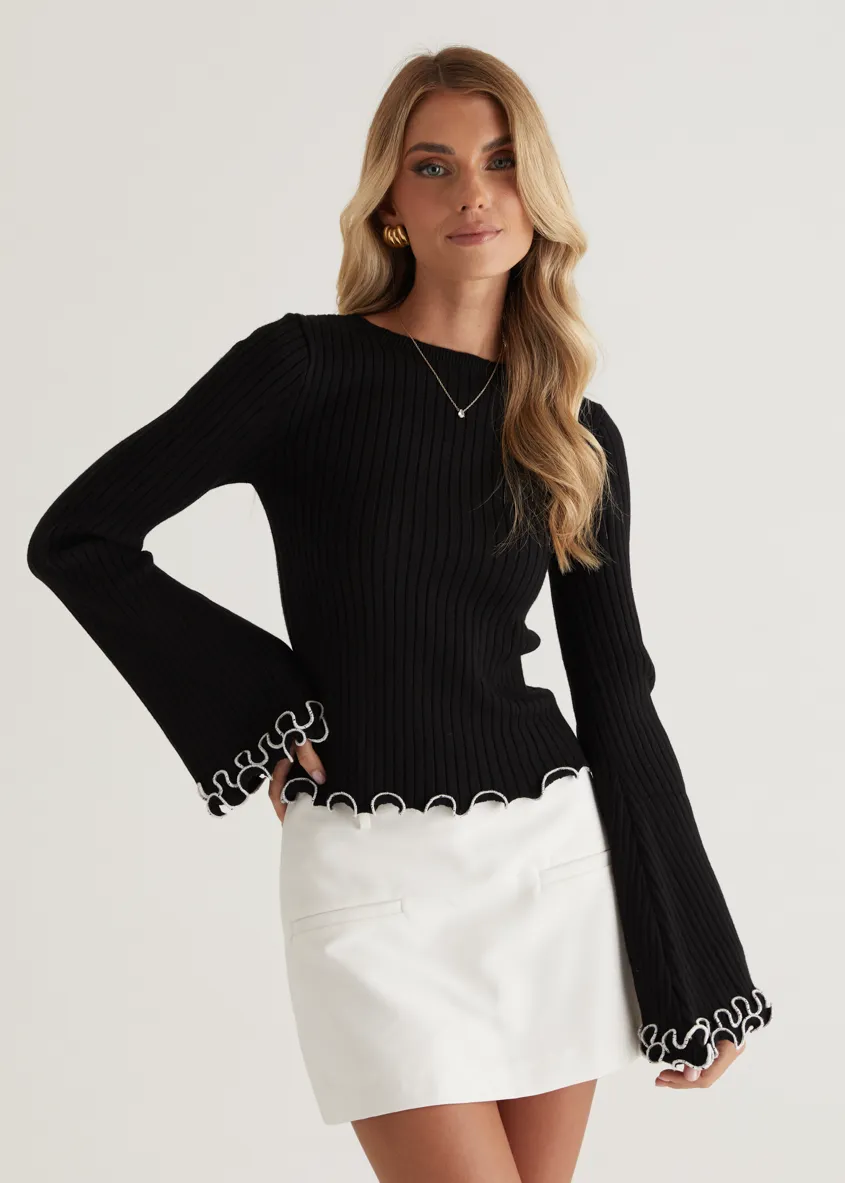 Loretta Knit Top - Black sold by Gingham & Heels product image thumbnail 3