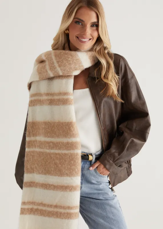 Novella Scarf - Natural Check sold by Gingham & Heels