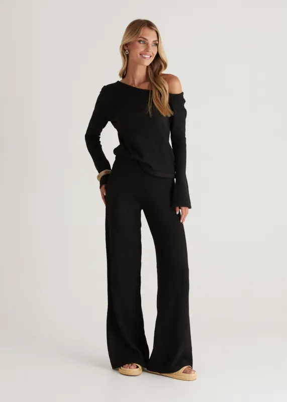 Ivy Knit Pants - Black sold by Gingham & Heels