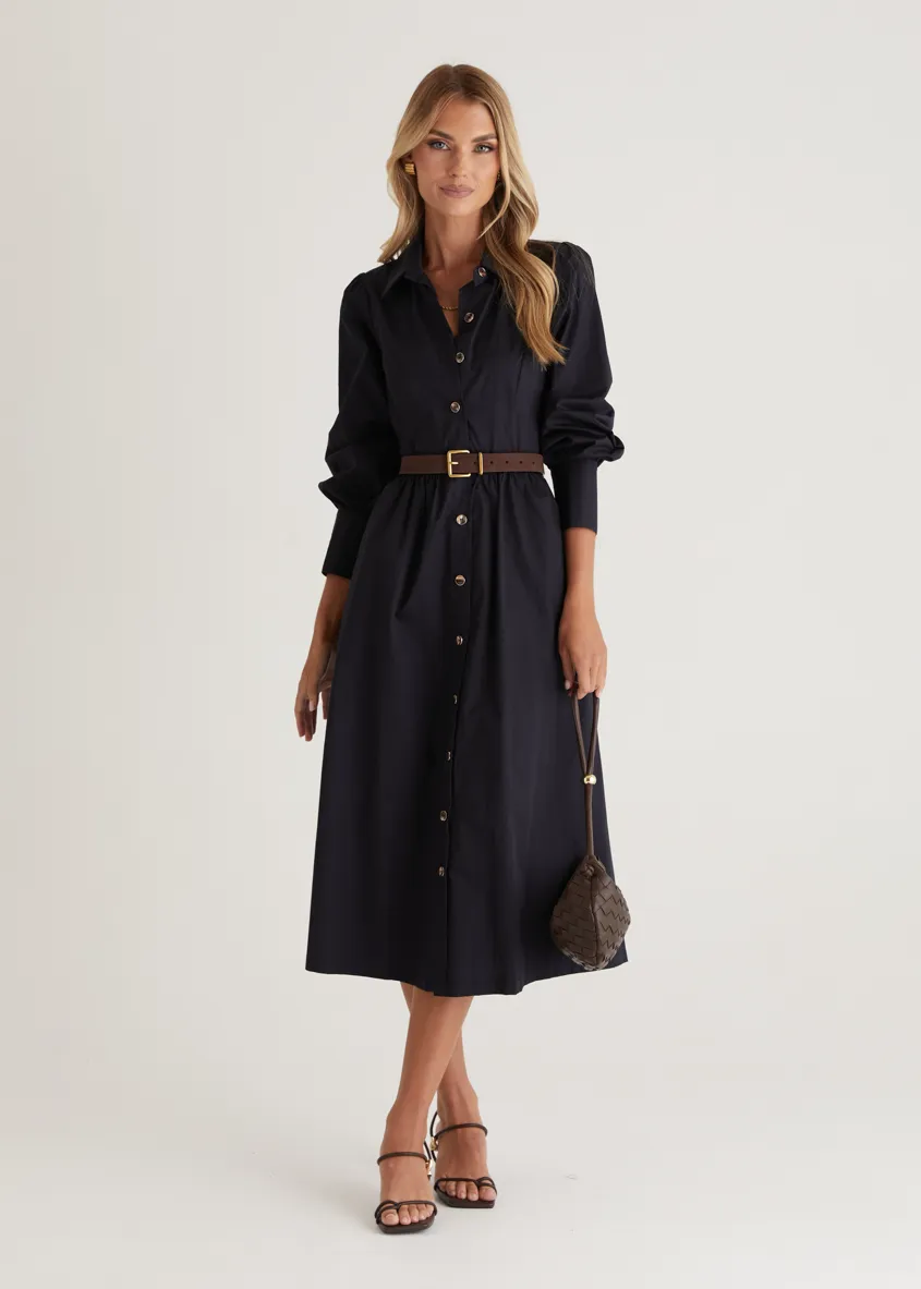Louisa Midi Dress - Navy sold by Gingham & Heels product image thumbnail 5