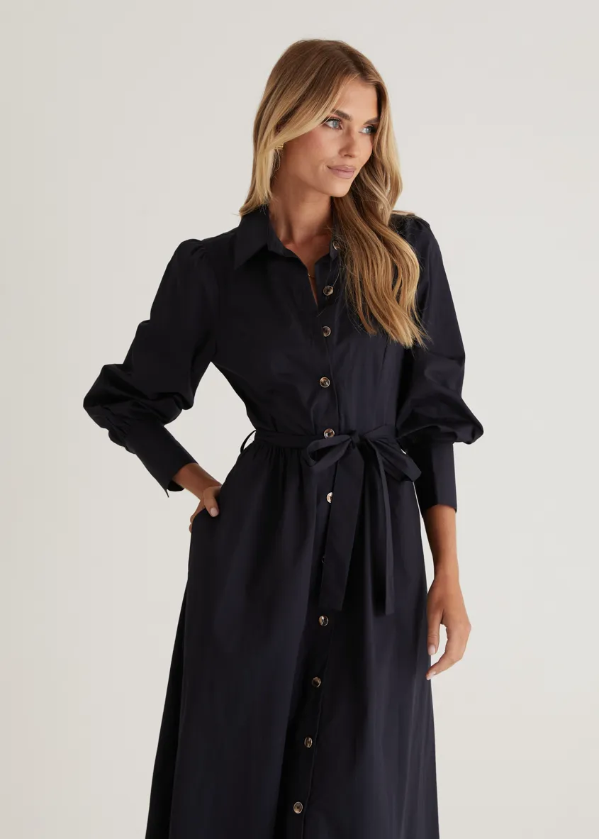 Louisa Midi Dress - Navy sold by Gingham & Heels product image thumbnail 3