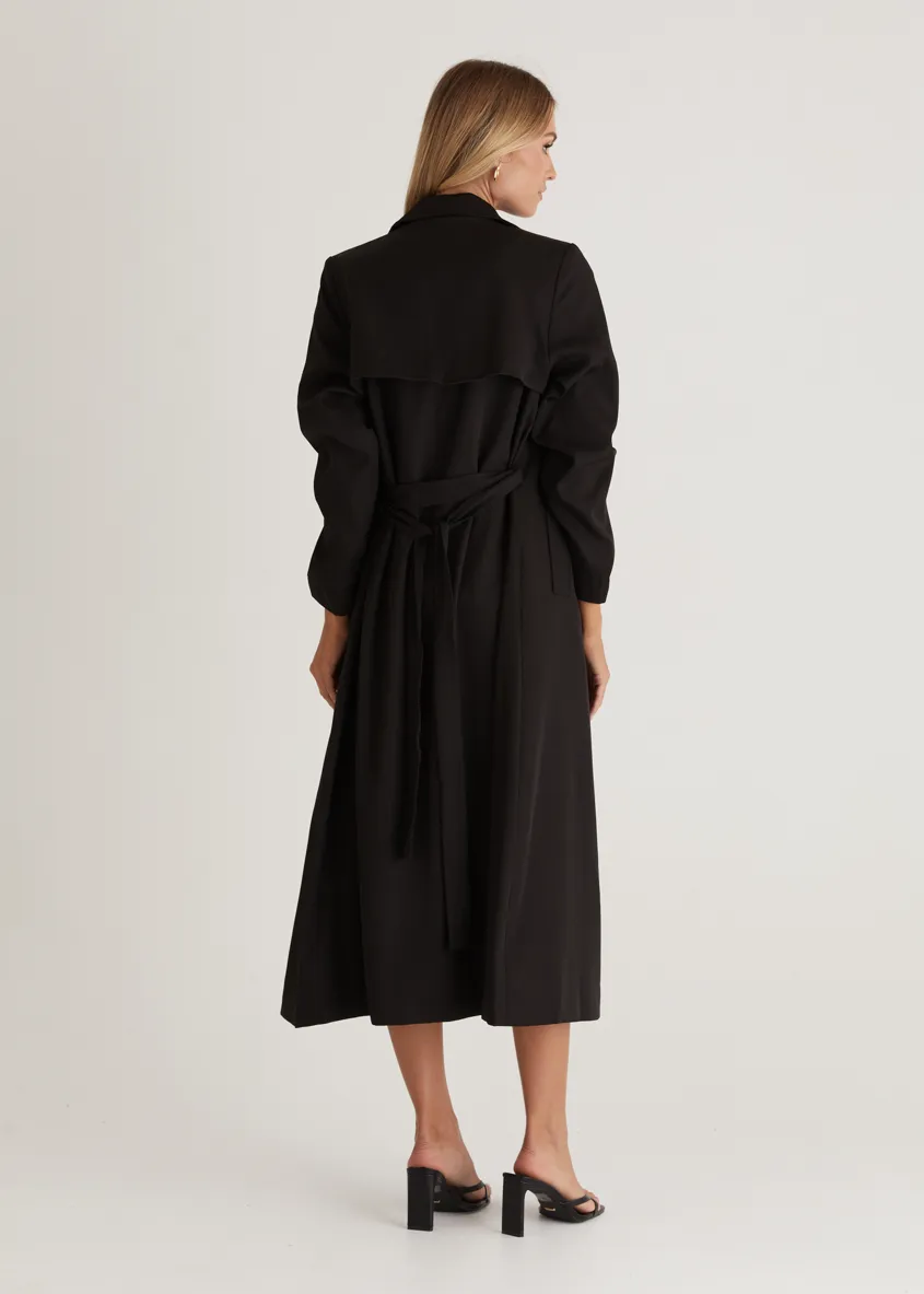 Kylie Trench Coat - Black sold by Gingham & Heels product image thumbnail 4