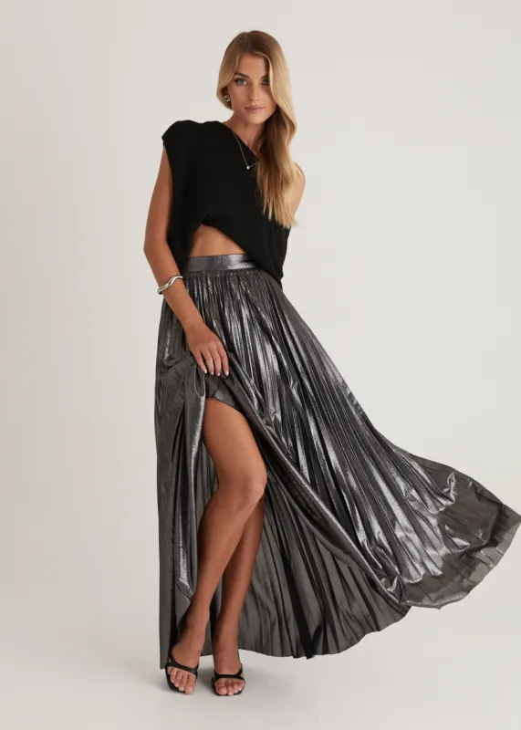 Twilight Midi Skirt - Charcoal sold by Gingham & Heels