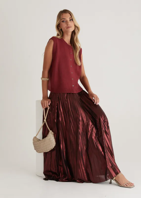 Twilight Midi Skirt - Burgundy sold by Gingham & Heels