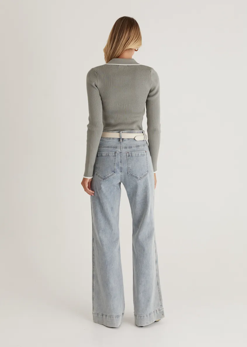 Nova Knit Top - Khaki sold by Gingham & Heels product image thumbnail 3