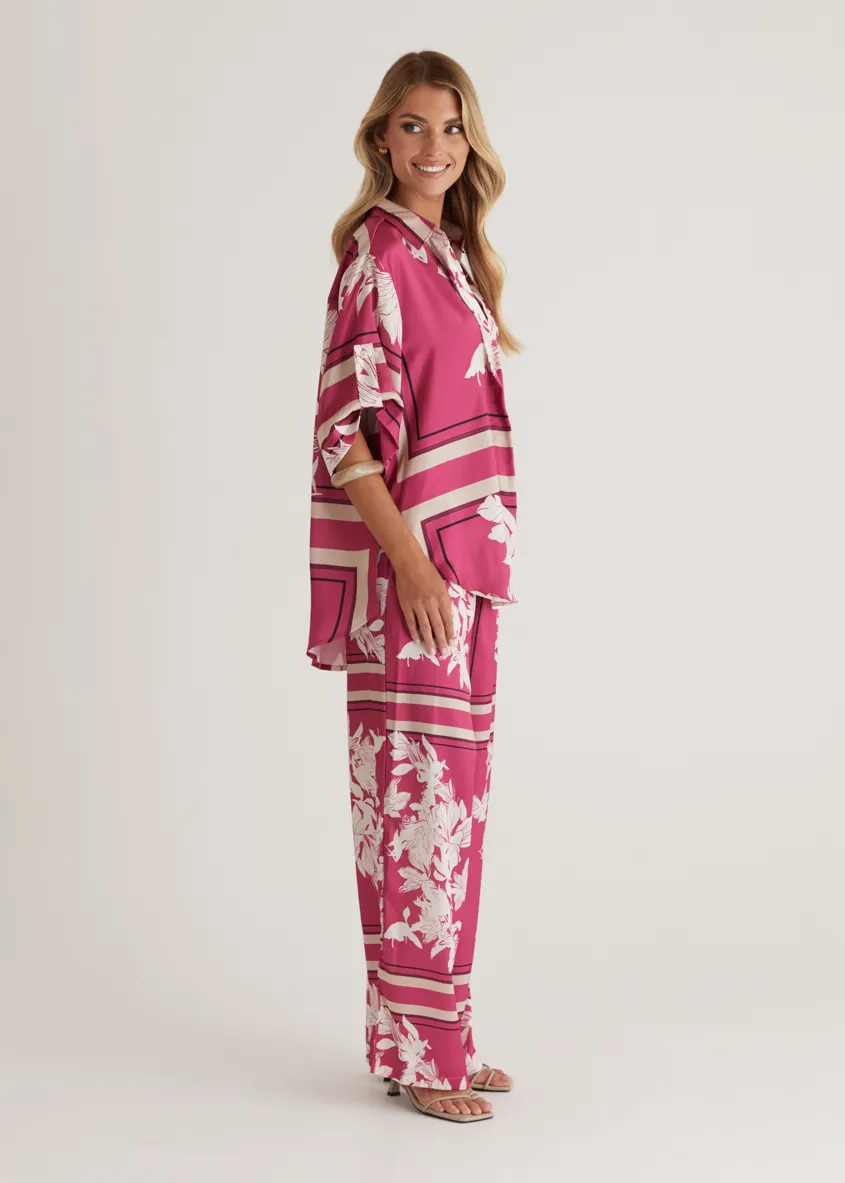 Kaycie Shirt - Magenta Floral sold by Gingham & Heels product image thumbnail 5