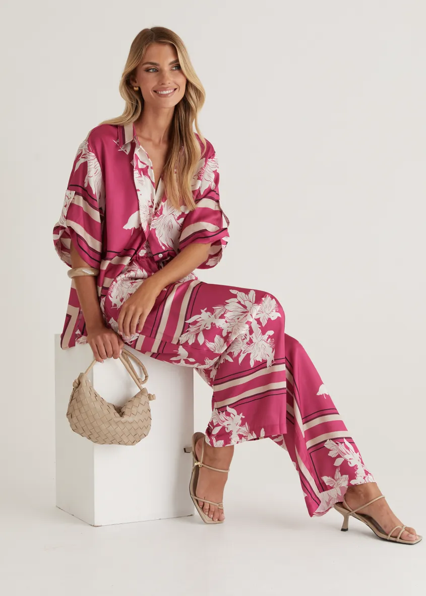 Kaycie Shirt - Magenta Floral sold by Gingham & Heels product image thumbnail 4