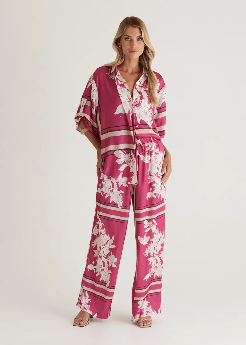 Kaycie Shirt - Magenta Floral sold by Gingham & Heels product image thumbnail 3