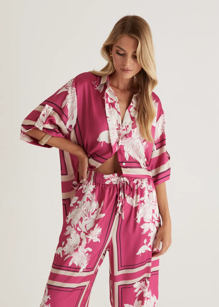 Kaycie Shirt - Magenta Floral sold by Gingham & Heels