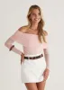 Polo Off Shoulder Top - Pink sold by Gingham & Heels