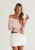 Polo Off Shoulder Top - Pink sold by Gingham & Heels