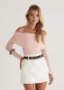 Polo Off Shoulder Top - Pink sold by Gingham & Heels