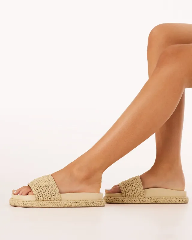 Quartilla Sandals - Natural Raffia sold by Gingham & Heels