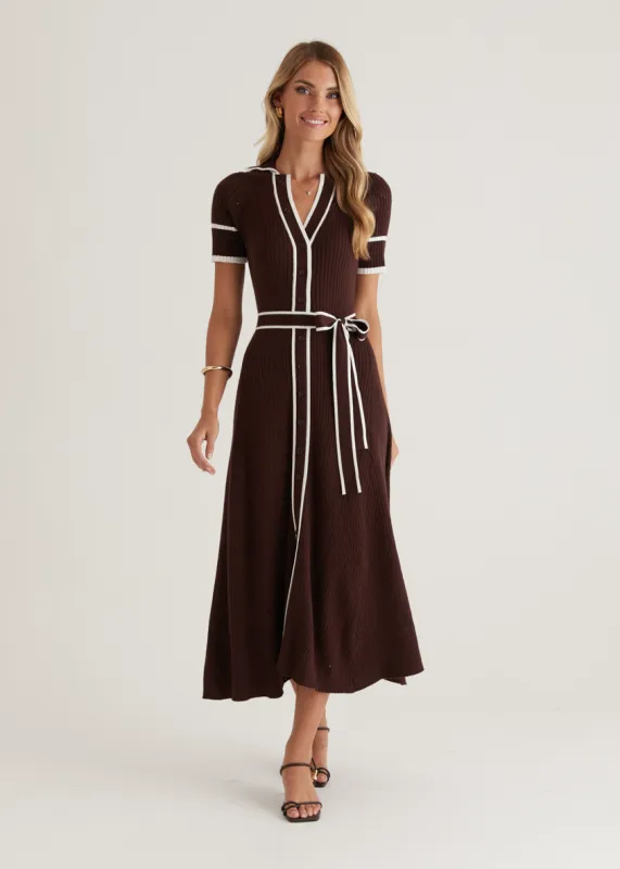 Jules Knit Midi Dress - Espresso sold by Gingham & Heels