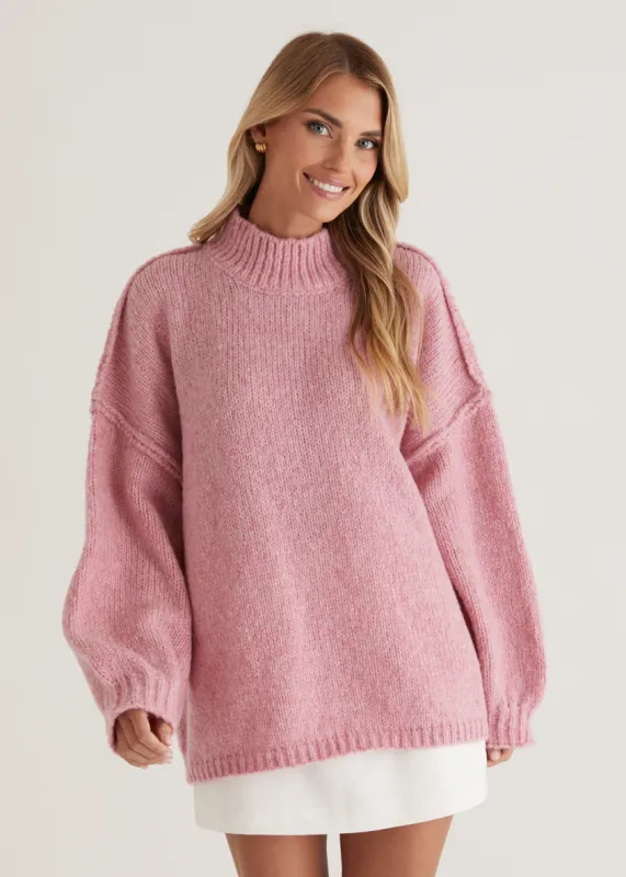 Meera Sweater - Pink sold by Gingham & Heels