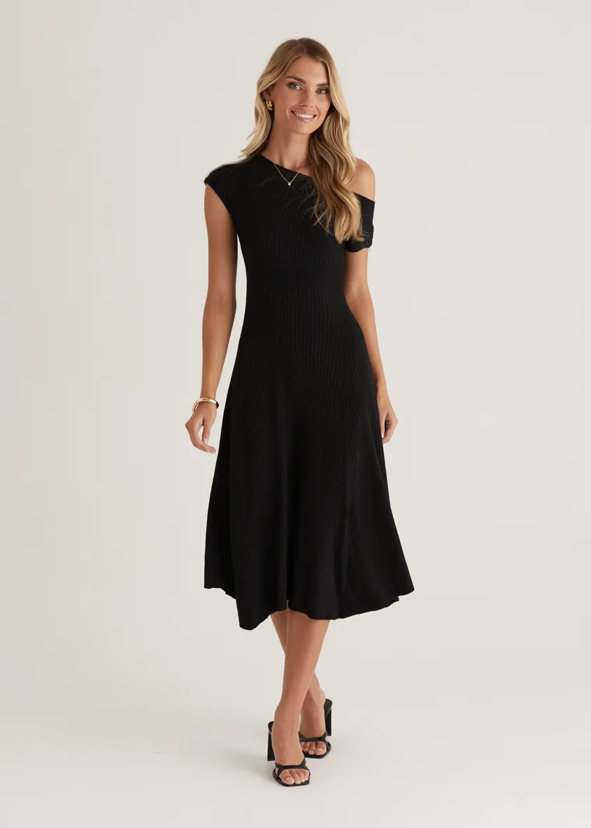 Siren Knit Midi Dress - Black sold by Gingham & Heels product image thumbnail 2