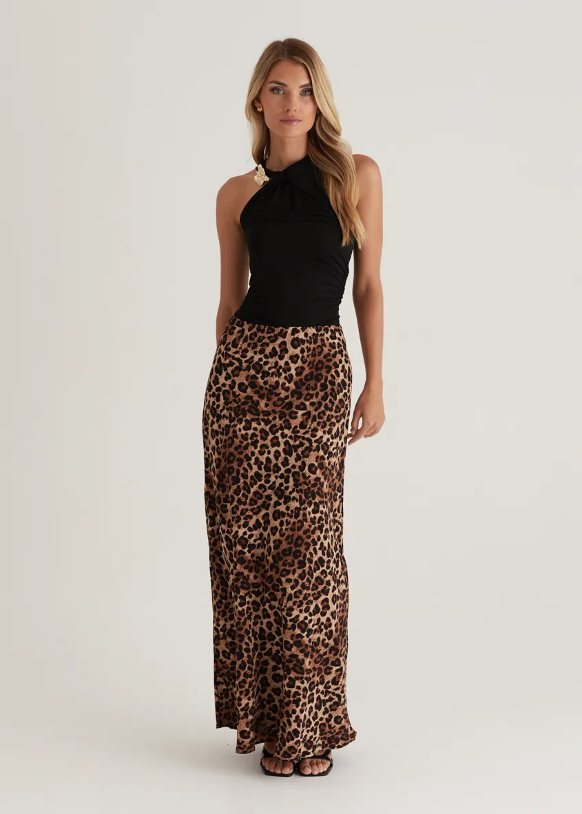 Cleo Maxi Skirt - Leopard sold by Gingham & Heels product image thumbnail 5