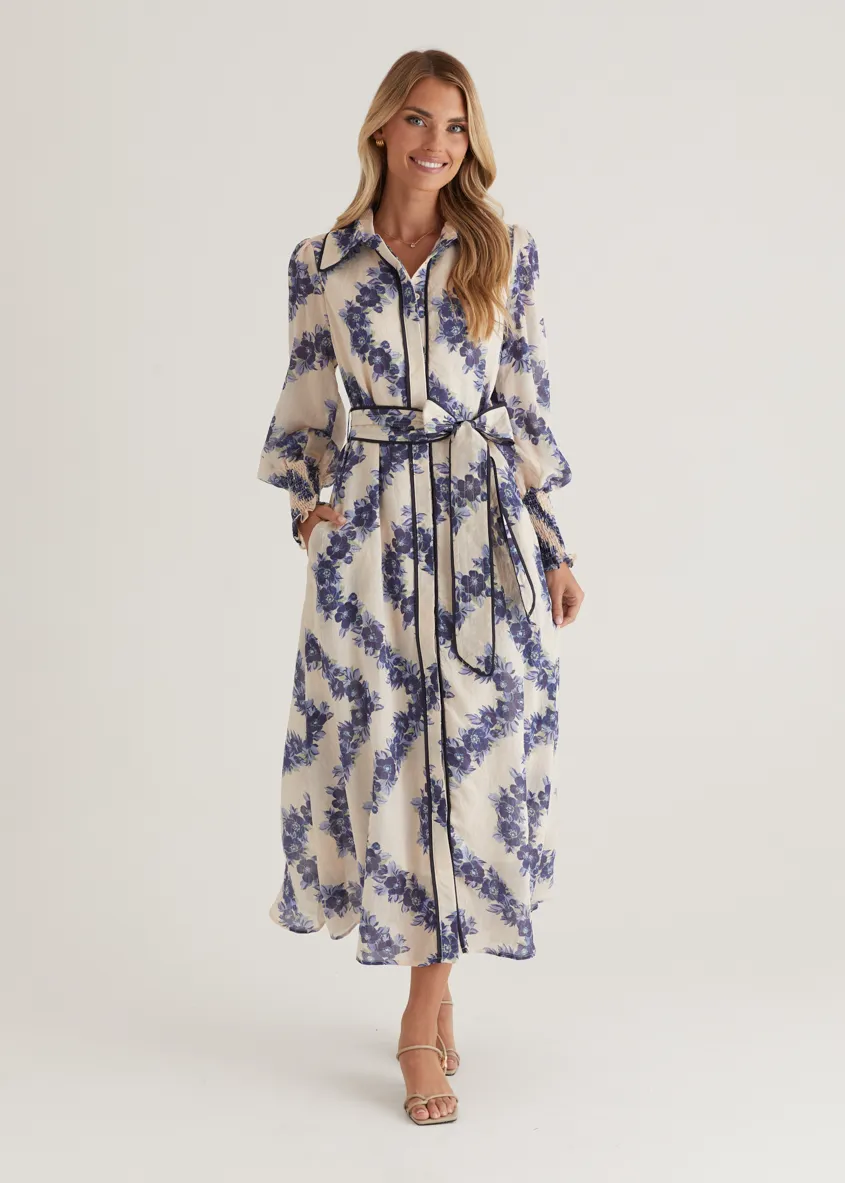 Rosemary Maxi Dress - Blue Floral sold by Gingham & Heels product image thumbnail 3