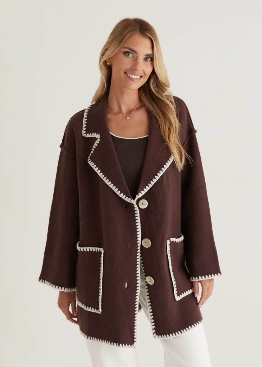 Harlo Cardigan - Espresso sold by Gingham & Heels product image thumbnail 5