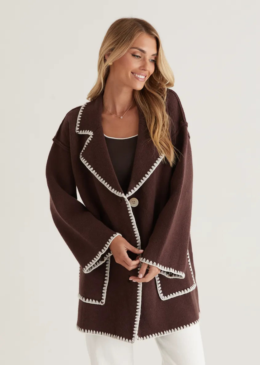 Harlo Cardigan - Espresso sold by Gingham & Heels product image thumbnail 3