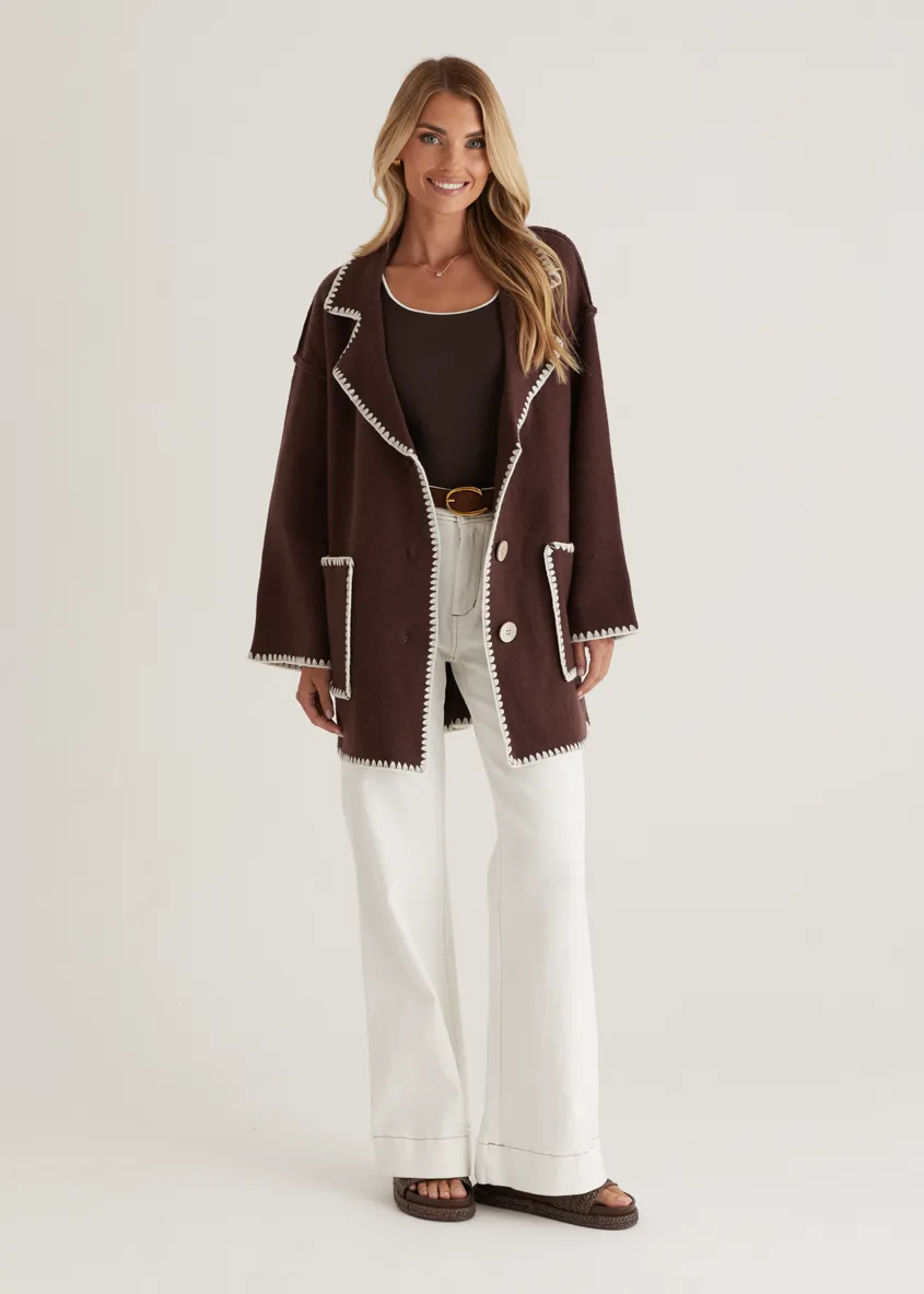 Harlo Cardigan - Espresso sold by Gingham & Heels product image thumbnail 2