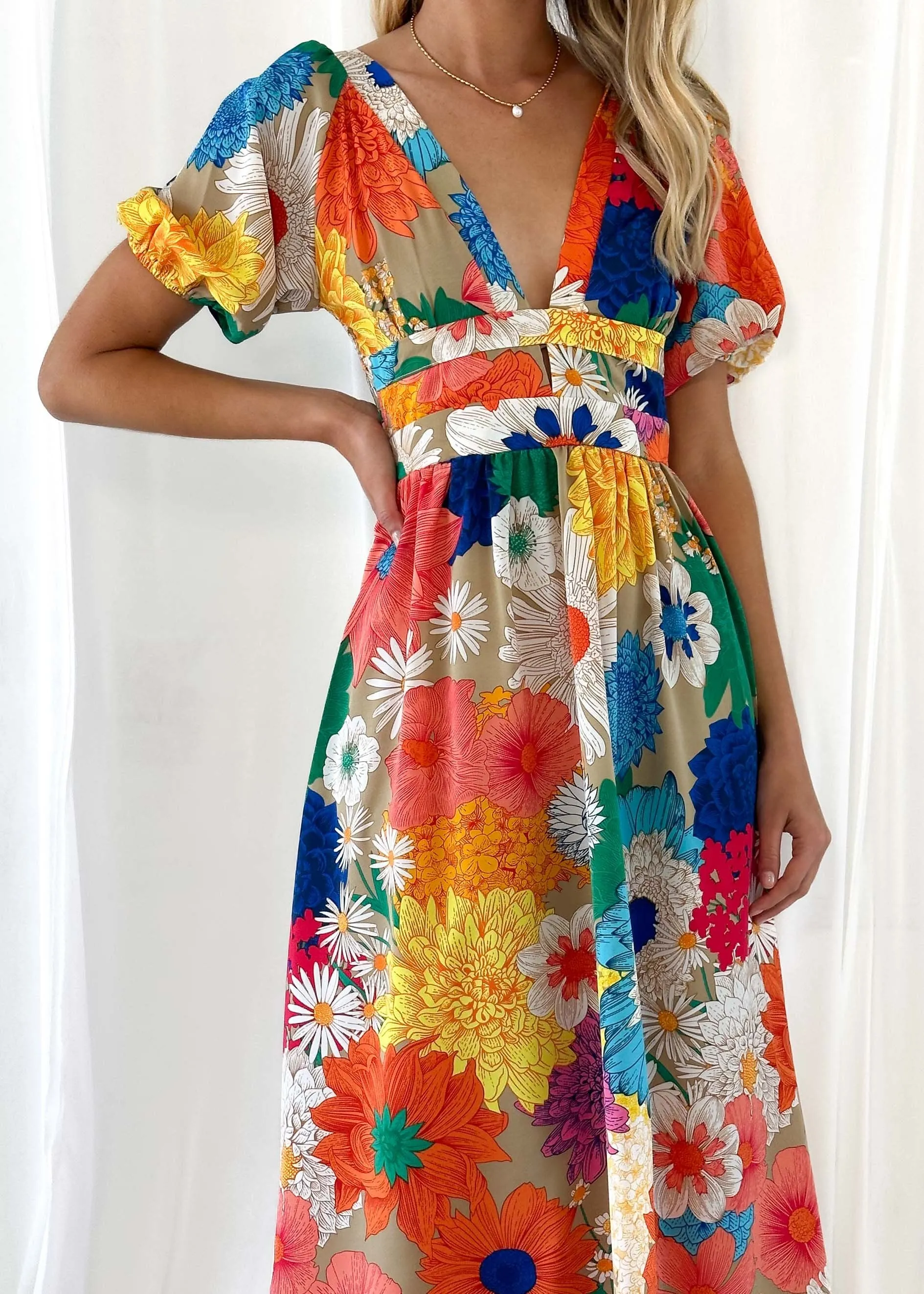 Alondra Maxi Dress - Retro Flowers sold by Gingham & Heels product image thumbnail 2
