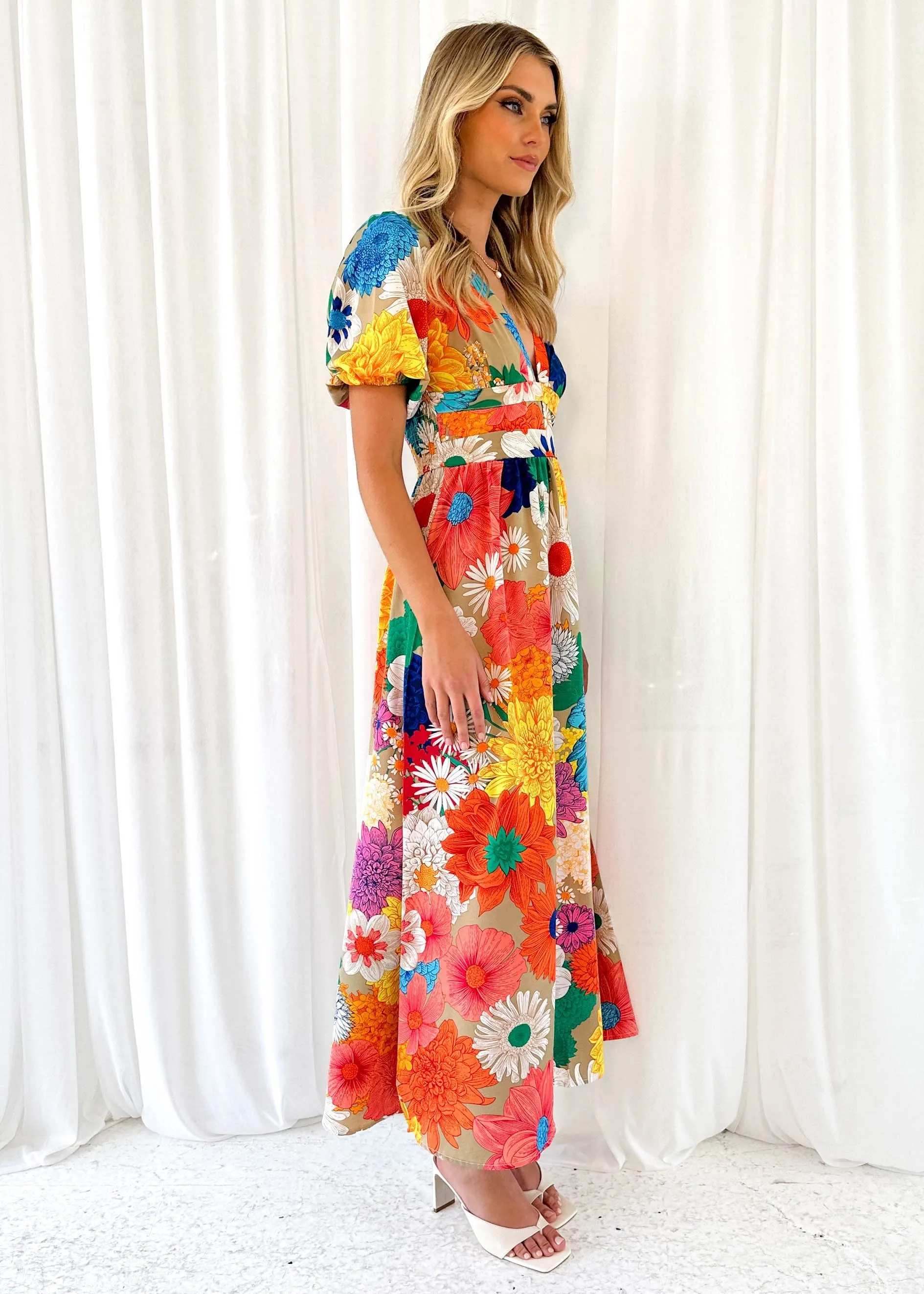 Alondra Maxi Dress - Retro Flowers sold by Gingham & Heels product image thumbnail 5
