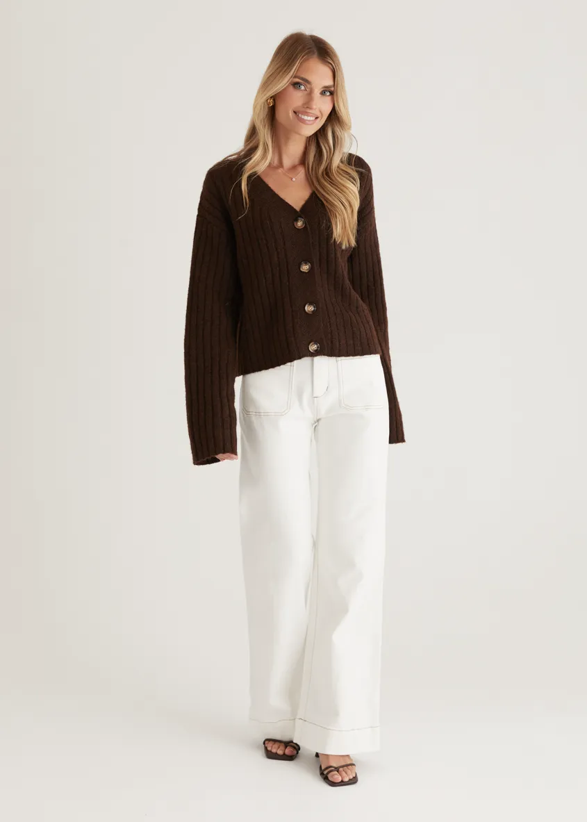 Hustle Cardigan - Chocolate sold by Gingham & Heels product image thumbnail 3
