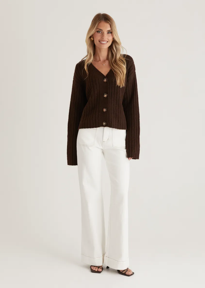 Hustle Cardigan - Chocolate sold by Gingham & Heels product image thumbnail 5