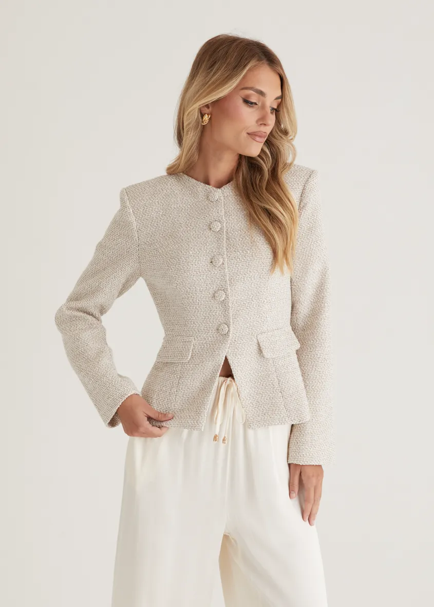 Avery Jacket - Oat sold by Gingham & Heels product image thumbnail 4