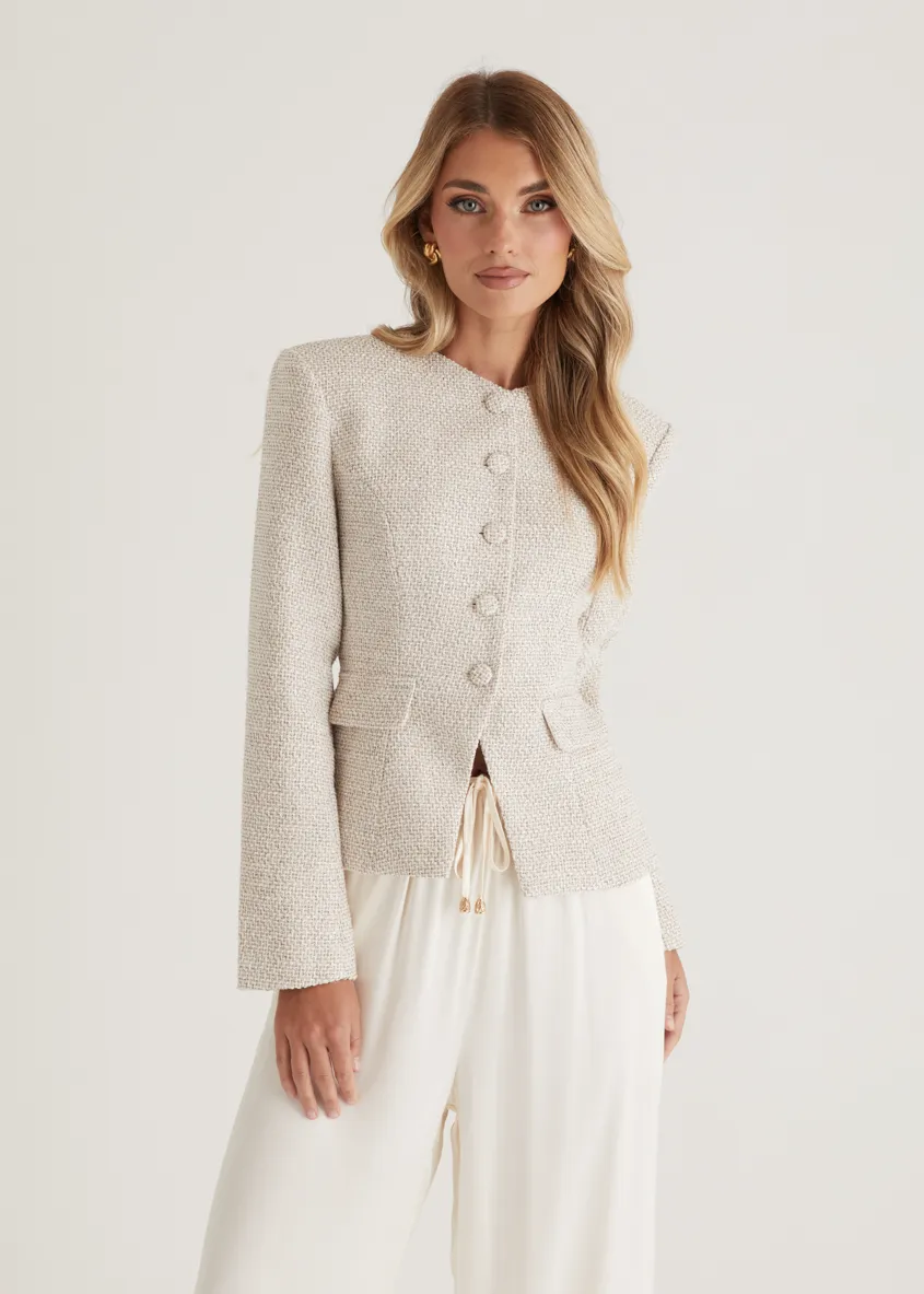 Avery Jacket - Oat sold by Gingham & Heels product image thumbnail 2
