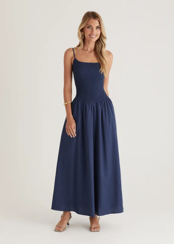 Skye Maxi Dress - Navy sold by Gingham & Heels