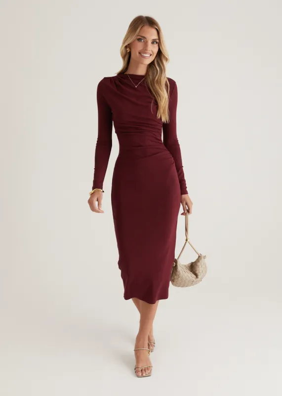 Simona Midi Dress - Mulberry sold by Gingham & Heels